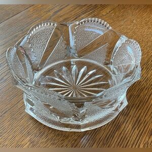 Vintage Stippled Bar Bowl Etched Glass